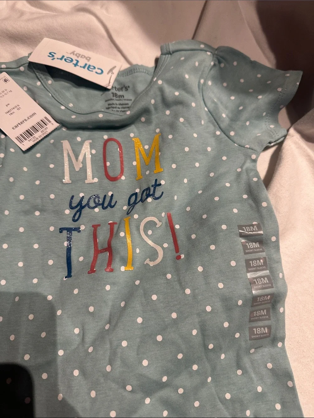 Carter's Teal Polka Dot Bodysuit with Navy Leggings